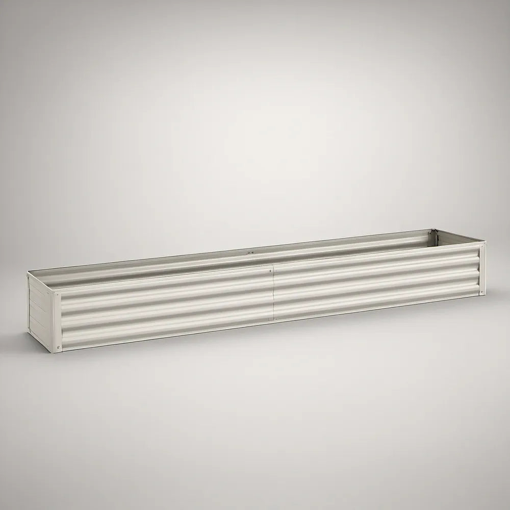 Canteiro Elevado Retangular em Aço Galvanizado Prateado 240 x 60 x 30 cm