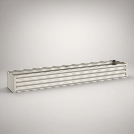 Canteiro Elevado Retangular em Aço Galvanizado Prateado 240 x 60 x 30 cm
