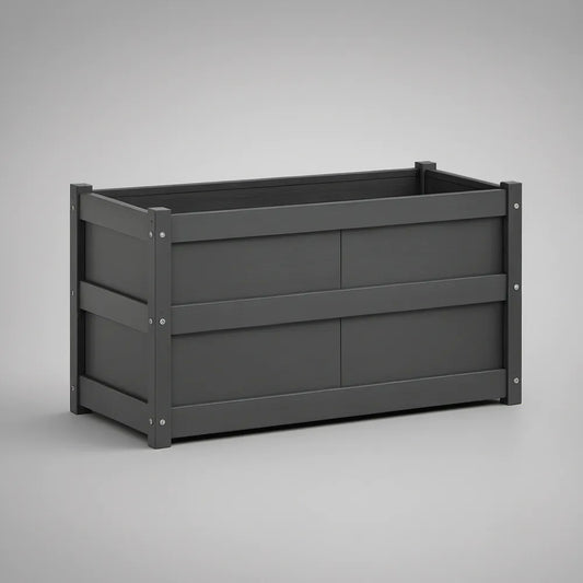 Floreira Elevada Retangular em Aço Galvanizado Cinzento-Antracite 120 x 60 x 60 cm